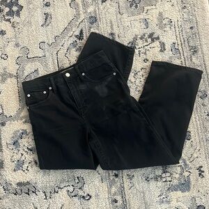 Black Madewell Slim Wide-Leg Crop Jeans